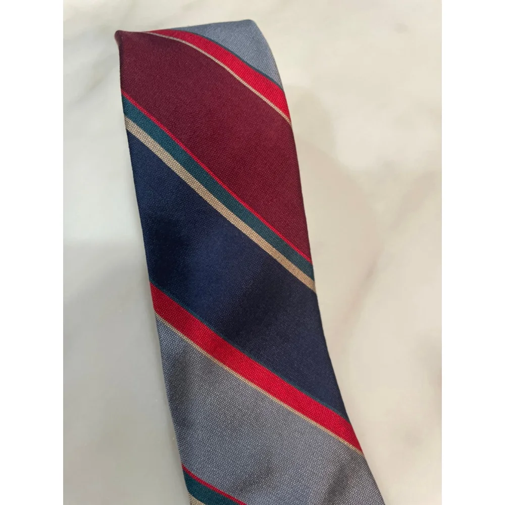 Yves Saint Laurent Vintage Striped Silk Tie 90 Dad Retro Old Money Estate Office - Picture 3 of 6